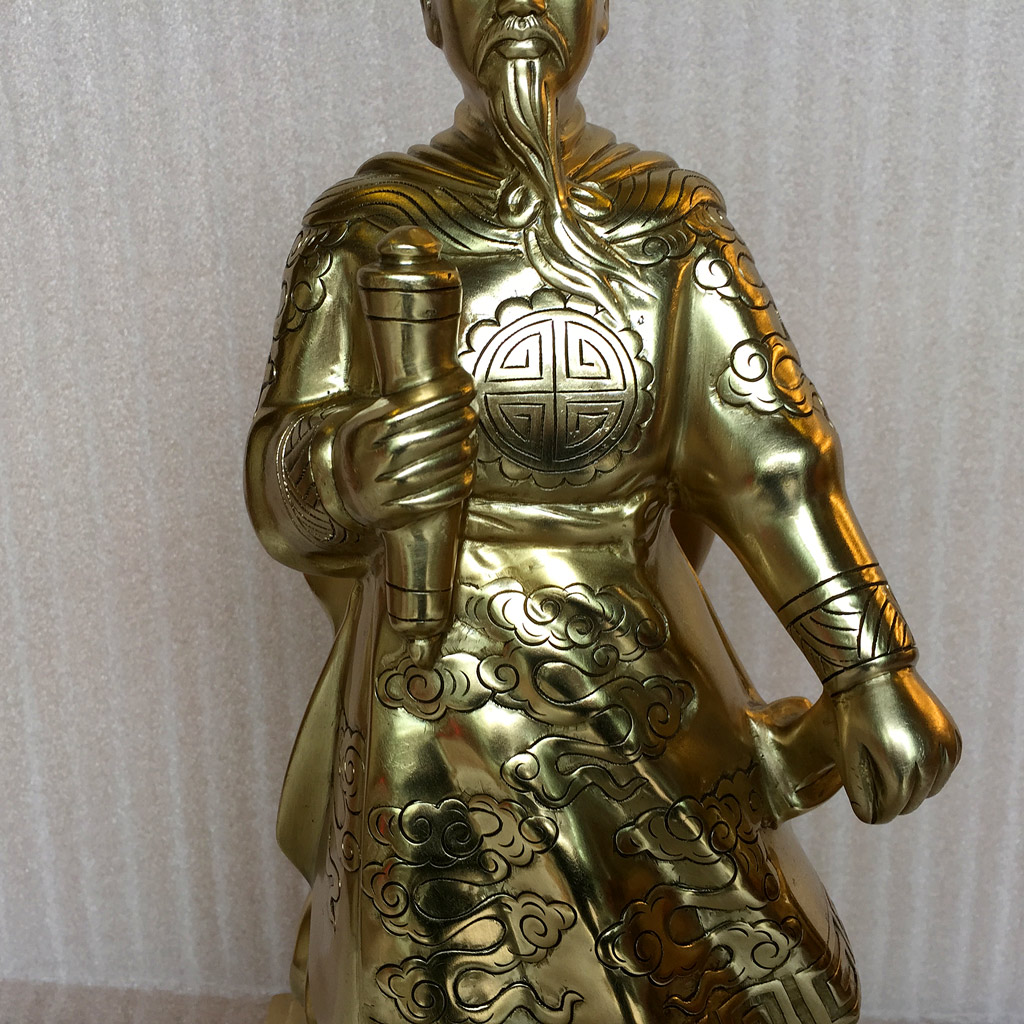tượng trần hưng đạo đồng vàng katut 50cm